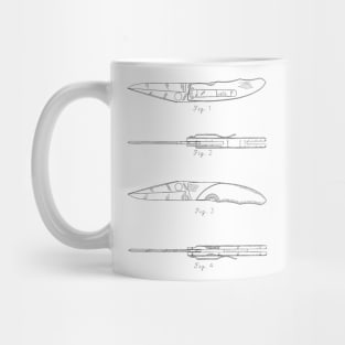 Folding Knife Design Vintage Patent Hand Drawing Mug